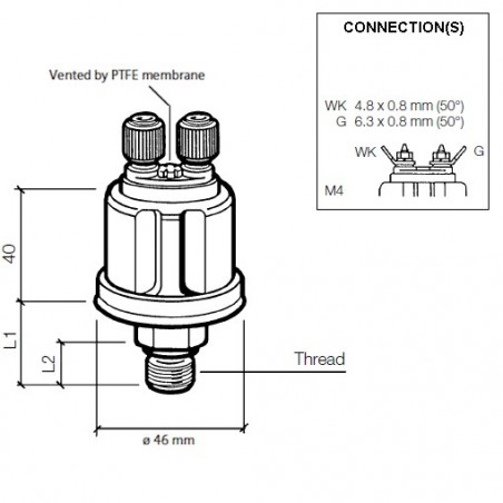 VDO Druksensor 0-10 Bar - M16