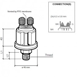 VDO Druksensor 0-10 Bar - M14