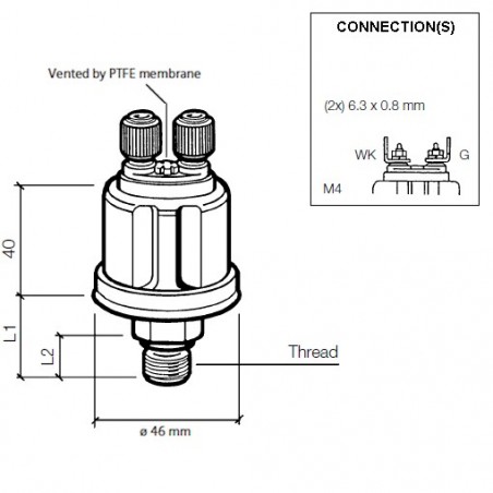 VDO Druckgeber 0-10 Bar - M14