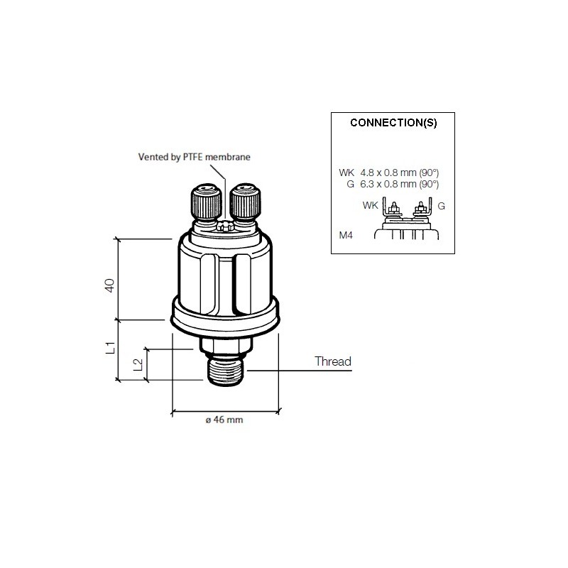 VDO Druckgeber 0-10 Bar - 1/8-27 NPTF