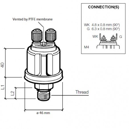 VDO Druckgeber 0-25 Bar - 1/8-27 NPTF