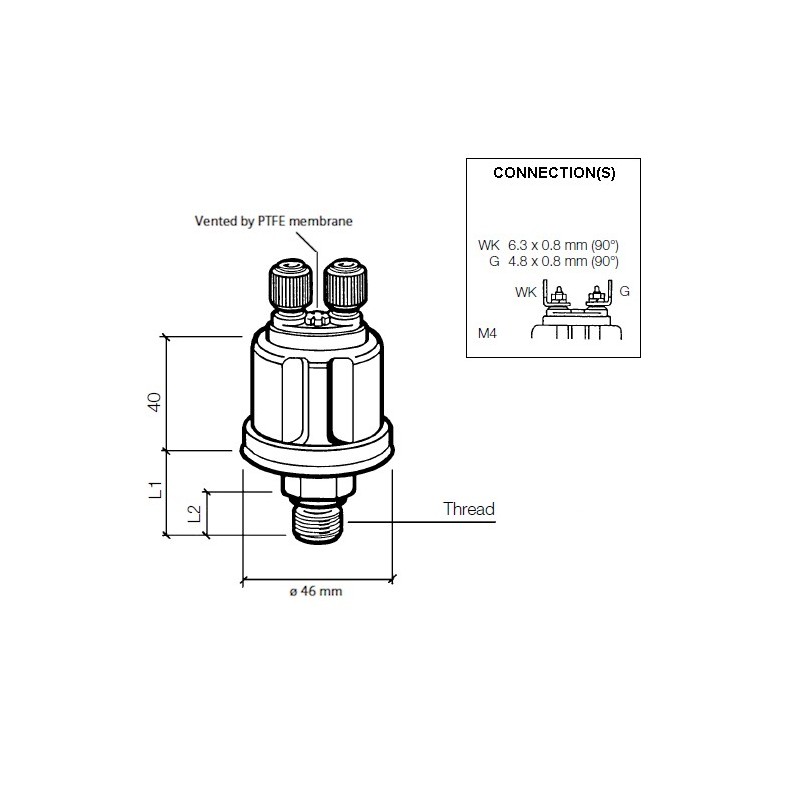 VDO Pressure sender 0-10 Bar - M10