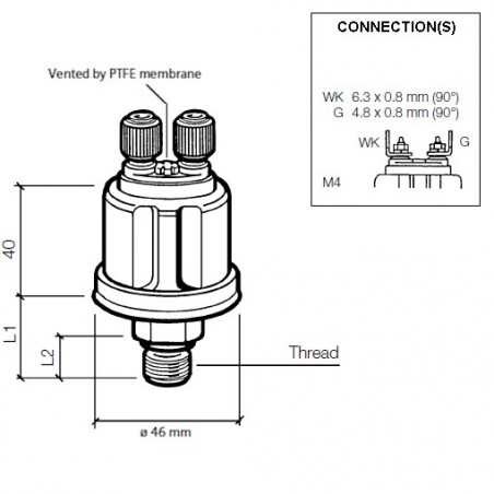 VDO Pressure sender 0-10 Bar - M10