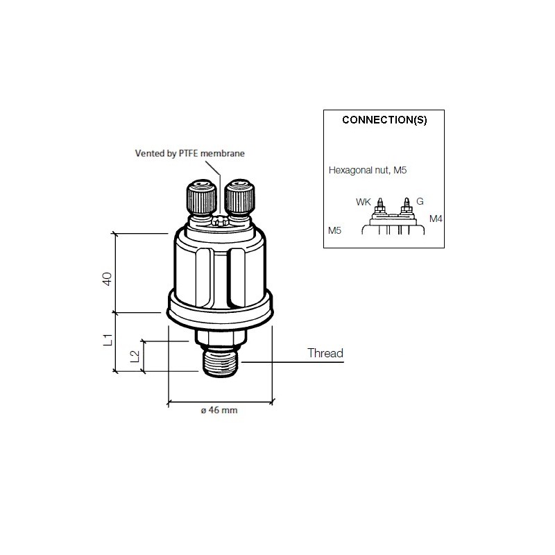 VDO Druckgeber 0-5 Bar - M14