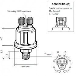 VDO Druksensor 0-10 Bar - M16