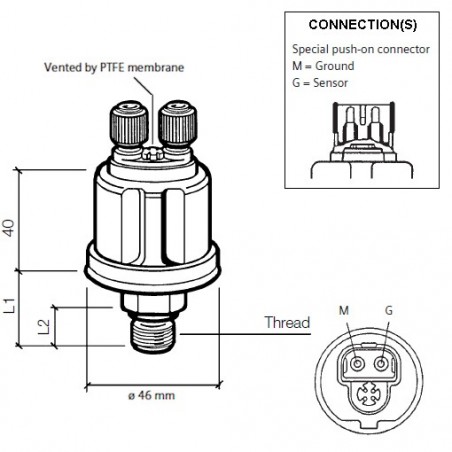 VDO Druckgeber 0-7 Bar – 1/8-27 Dryseal