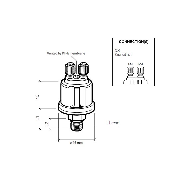 VDO Druksensor 0-5 Bar - M10