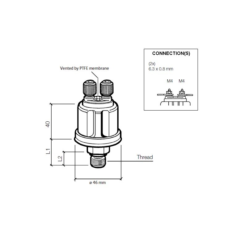 VDO Druckgeber 0-25 Bar – 3/8-18 Dryseal