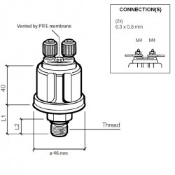 VDO Pressure sender 0-5 Bar - 1/8-27 NPTF