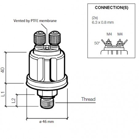 VDO Druksensor 0-2 Bar - 1/8-27 NPTF