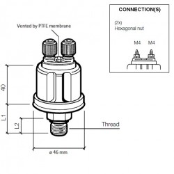 VDO Pressure sender 0-16 Bar - M14