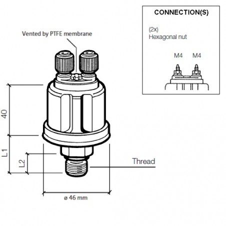 VDO DS Druckgeber 0-28 Bar - 1/8-27 NPTF