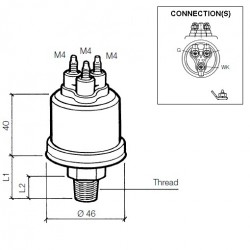 VDO Druksensor 0-10 Bar – 1/8-27 Dryseal