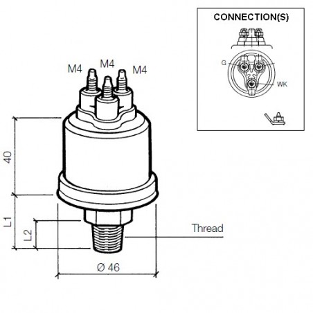 VDO Druckgeber 0-10 Bar – 1/8-27 Dryseal