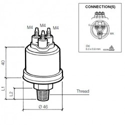 VDO Druckgeber 0-80 PSI – 1/8-27 Dryseal