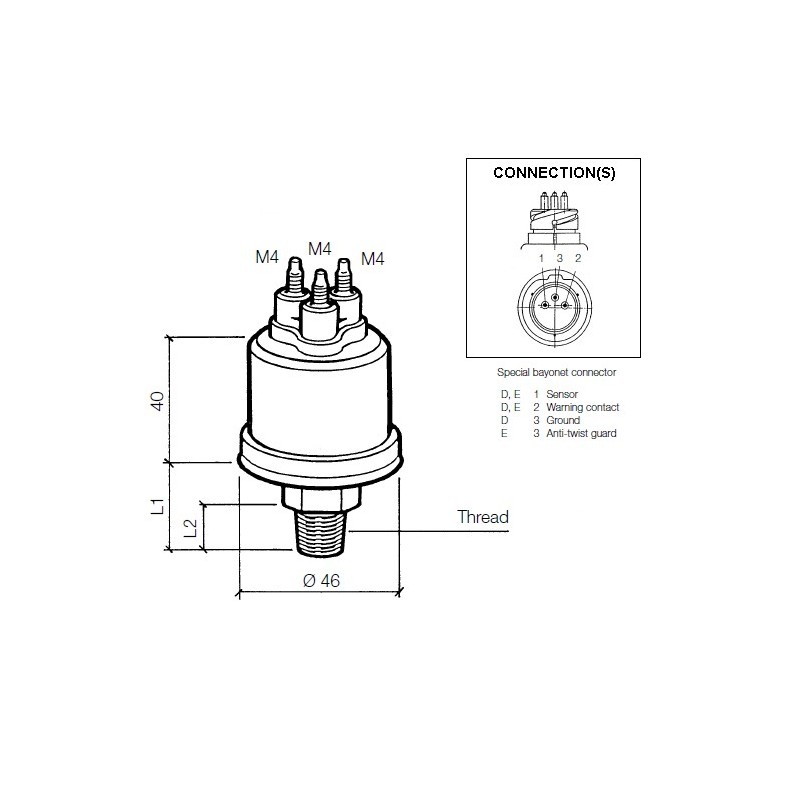 VDO Druckgeber 0-10 Bar - M18