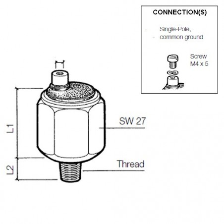 VDO Pressure switch 0.90 Bar - M10