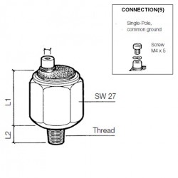 VDO Pressure switch 10.00 PSI - 1/8-27 NPTF