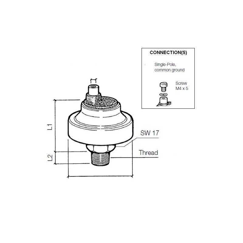 VDO Pressure switch 8.00 Bar - M10