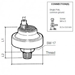 VDO Pressure switch 12.00 Bar - 1/8-27 NPTF