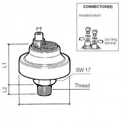 VDO Pressure switch 10.50 Bar - 1/8-27 NPTF