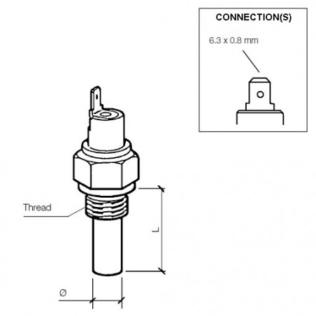 VDO Temperature switch 60°C - M14 