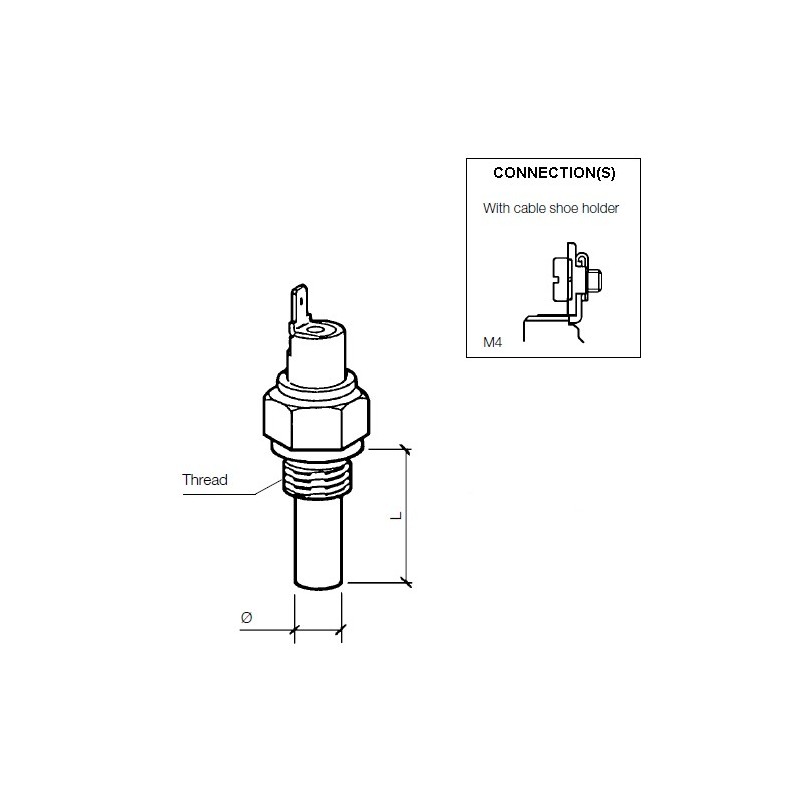 VDO Temperature switch 102°C - M14