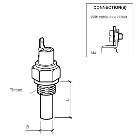 VDO Temperature switch 102°C - M14