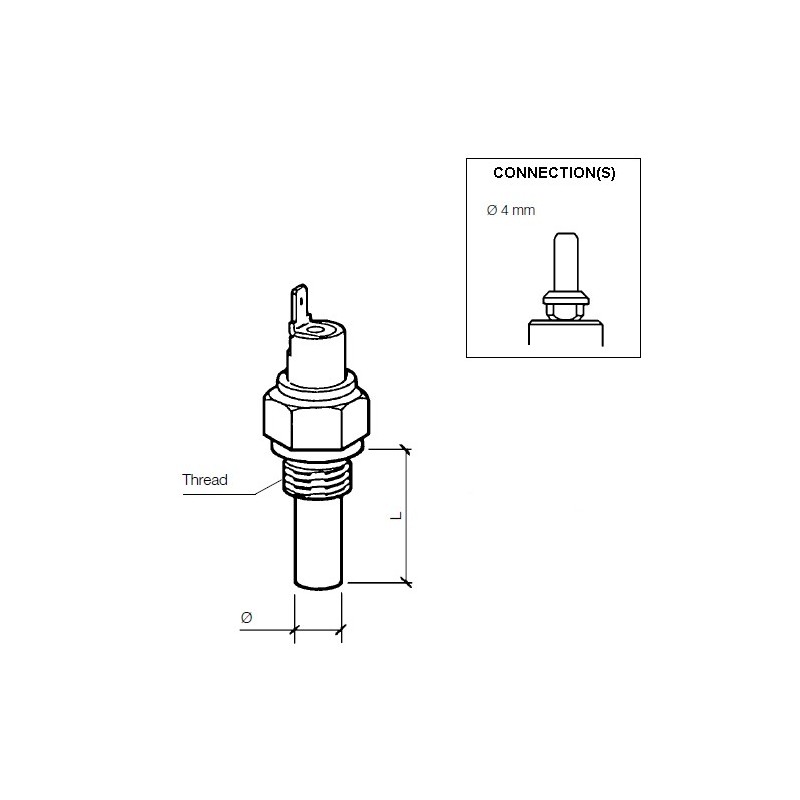 VDO Temperature switch 40°C - M14 