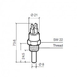 VDO Temperature switch 64°C - M14 