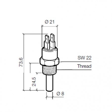 VDO Temperature switch 64°C - M14 