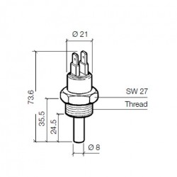 VDO Temperature switch 96°C - M22