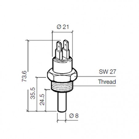 VDO Temperature switch 96°C - M22