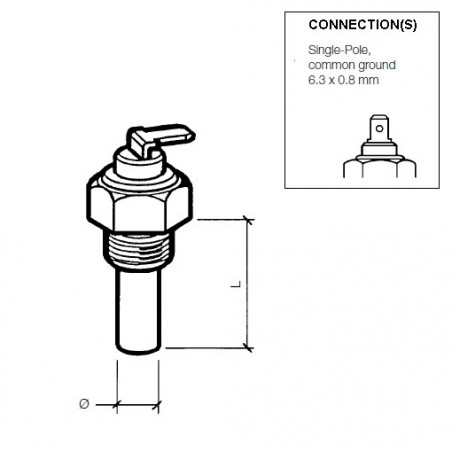 VDO Coolant temperature sender 120°C - 1/4-18 NPTF