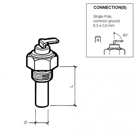 VDO Oil temperature sender 150°C - M14