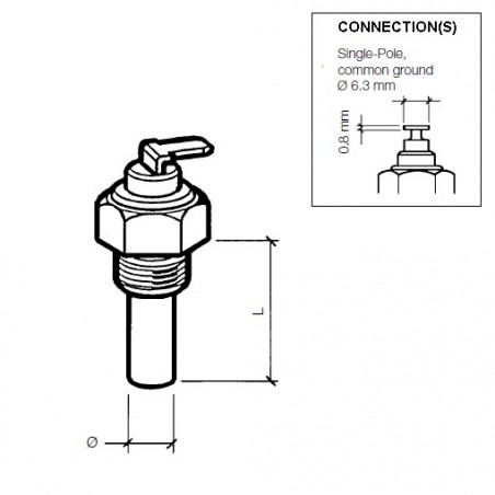 VDO Koelwatersensor 120°C - 1/8-27 NPTF