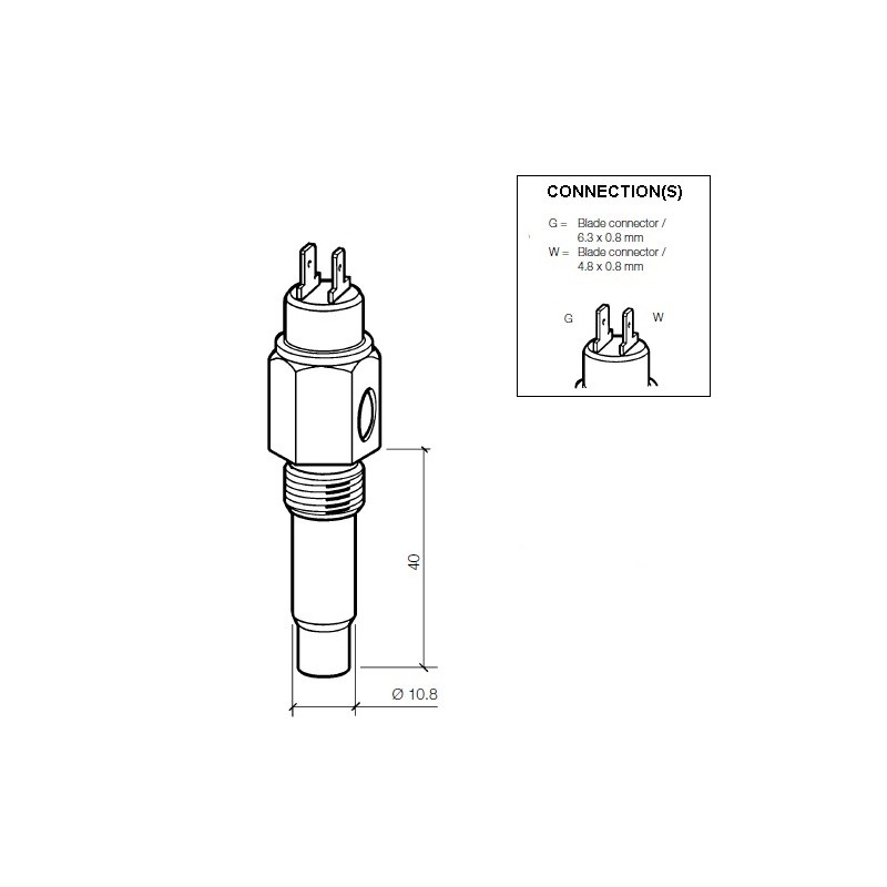 VDO Coolant temperature sender 120°C - M14