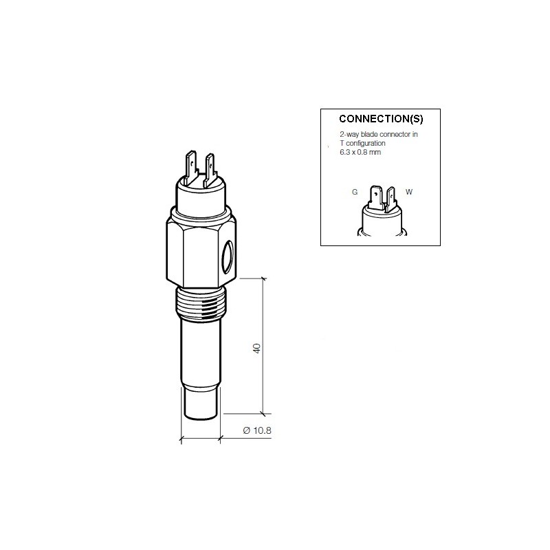 VDO Coolant temperature sender 120°C - M14