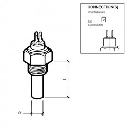 VDO Coolant temperature sender 120°C - 5/8-18 UNF-2A