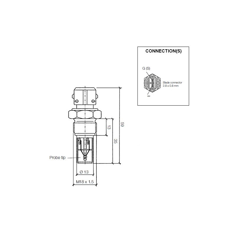 VDO Coolant temperature sender 140°C - M14