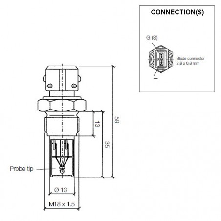 VDO Coolant temperature sender 140°C - M14